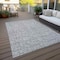 Homeroots 5' X 8' Silver And Ivory Floral Washable Indoor Outdoor Area Rug 581877 - alternate 5