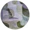 Homeroots 8' Olive Green Purple And Charcoal Round Abstract Washable Indoor Outdoor Area Rug 604446 - alternate 3