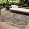 Homeroots 9' X 12' Brown Beige And Tan Floral Medallion Washable Indoor Outdoor Area Rug 603177 - alternate 1