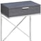 Homeroots 24" Silver And Gray Wood And Metal End Table With Drawer 333223 - alternate 2
