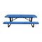 Leisure Craft 8' Standard Picnic Table, Perforated Metal, Portable, Blue T8XPP-PERF-BLUE - alternate 1