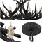 Jonathan Y Eldora 36" 8-Light Rustic Farmhouse Adjustable Resin Antler LED Chandelier, Black JYL6319C - alternate 5