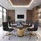 Leisuremod Harris Faux Leather Office Chair with Gold Frame, Black HOG19BLL - alternate 2