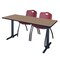 Regency Cain T-Base Training Seminar Table W/ 2 M Stack Chairs, 60 in W, 24 in L, Noble Oak MTRCT6024NO47BY - alternate 1