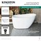 Kingston Brass 48" Acrylic Oval Single Slipper Freestanding Tub with Drain, Glossy White/Matte Black VTRS482627C310 - alternate 4