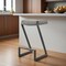 Homeroots 26" Gray and Black Faux Leather and Iron Backless Counter Height Bar Chair 569178 - alternate 1