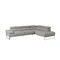 Homeroots Light Gray Italian Leather L Shaped Two Piece Sofa and Chaise Sectional 565012 - alternate 3