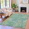 Homeroots 5' X 8' Teal Blue And Beige Abstract Washable Indoor Outdoor Area Rug  630544 - alternate 5