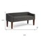 Homeroots 50in Gray and Brown Fabric and Wood Upholstered Bench 642315 - alternate 3
