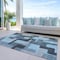 Homeroots 3' X 5' Sky Blue Denim Blue And Gray Geometric Washable Indoor Outdoor Area Rug 613235 - alternate 5