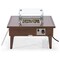 Leisuremod Walbrooke Outdoor Patio Aluminum Square Fire Pit Side Table with Lid and Fire Glass, Brown WBR-27-GL - alternate 7