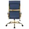 Leisuremod Benmar High-Back Leather Office Chair with Gold Frame, Navy Blue BOTG19BUL - alternate 4