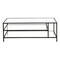 Homeroots 46" Black Glass And Steel Coffee Table With Two Shelves 520978 - alternate 5