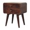 Homeroots 22" Walnut Solid Wood Two Drawer Nightstand 722568 - alternate 1