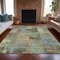 Homeroots 3' X 5' Green Gray And Sky Blue Abstract Washable Indoor Outdoor Area Rug 630771 - alternate 5