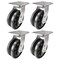 Hyw Products Heavy Duty Caster Set 5in V-Groove Wheels, 4 Swivel, 4PK 40-50S-A1-VG-4 - alternate 1