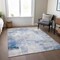 Homeroots 9' X 12' Denim Blue Gray And Ivory Abstract Washable Indoor Outdoor Area Rug 618086 - alternate 4