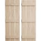 Ekena Millwork Rustic Three Board Spaced Board-n-Batten Pecky Cypress Faux Wood Shutters, 17 1/2"W x 76"H SHUBSS17X76PCPR - alternate 1