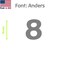 Aacc Self-Adhesive Vinyl Number: 8, Size: 22 cm. Color: Gray Font: Anders, 12PK AACC-Anders-N8-Gray-M22x12 - alternate 1