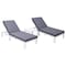 Leisuremod Chelsea Modern Outdoor White Chaise Lounge Chair With Side Table & Blue Cushions CLTW-77BU2 - alternate 1