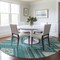 Homeroots 8' Teal Blue And Ivory Round Tribal Washable Indoor Outdoor Area Rug 598156 - alternate 4