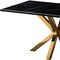 Homeroots 63" Black and Gold Marble and Metal Cross Leg Base Dining Table 602325 - alternate 5