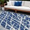 Homeroots 10' X 14' Blue And White Abstract Washable Indoor Outdoor Area Rug 559639 - alternate 1