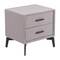 Homeroots 20" Gray and Black Fabric Wood and Steel End Table With Two Drawers 556561 - alternate 1