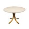 Homeroots 48" Ivory And Brass Rounded Marble And Iron Pedestal Base Dining Table 488682 - alternate 1