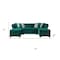 Homeroots Green Velvet U Shaped Three Piece Sofa and Chaise Sectional With Toss Pillows 643892 - alternate 4