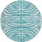 Homeroots 8' Teal Blue And Ivory Round Animal Print Washable Indoor Outdoor Area Rug 600662 - alternate 4