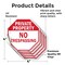 Signmission Private Property No Trespassing, 4 inch X 4 inch, Vinyl Decal, 5PK OC-D-5PACK-4-142 - alternate 3