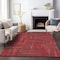 Homeroots 8' X 10' Red And Brown Geometric Washable Indoor Outdoor Area Rug 598301 - alternate 5