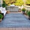 Homeroots 3' X 5' Blue And Charcoal Striped Washable Indoor Outdoor Area Rug 631485 - alternate 4