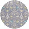 Homeroots 8' Lavender Blue And Green Round Oriental Washable Indoor Outdoor Area Rug 598060 - alternate 5