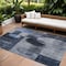 Homeroots 9' X 12' Navy Blue Gray And Charcoal Geometric Washable Indoor Outdoor Area Rug 604334 - alternate 1