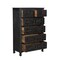 Homeroots 35" Black Solid Wood Six Drawer Chest 521240 - alternate 7