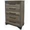 Homeroots 37" Gray Solid Wood Five Drawer Chest 524572 - alternate 1