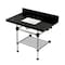 Kingston Brass 36-Inch Black Granite Console Sink with Acrylic Legs and Shelf, 8-Inch, 3-Hole KVPK3630KASQB5 - alternate 1