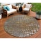 Homeroots 8' Copper Gold And Brown Round Abstract Washable Indoor Outdoor Area Rug 596814 - alternate 1