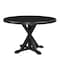 Homeroots 48" Black Wood Pedestal Base Round Top Dining Table 517759 - alternate 1