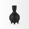 Homeroots 7" Black Ceramic Round Jug Vase 392538 - alternate 5