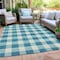 Homeroots 5' X 8' Teal Blue And Gray Plaid Washable Indoor Outdoor Area Rug 595440 - alternate 3