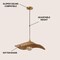 Jonathan Y Miko 24.5" Modern Coastal Organic Curve Rattan LED Pendant, Natrual Brown/Brass Gold JYL1606A - alternate 4