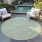 Homeroots 8' Artichoke Green And Ivory Round Abstract Washable Indoor Outdoor Area Rug 598940 - alternate 4
