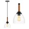 Jonathan Y Alys 7.63" Adjustable Rope-Wrap Modern Rustic Iron/Glass LED Pendant, Black JYL1103A - alternate 4