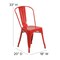 Flash Furniture Red Metal Indoor-Outdoor Stackable Chair, PK4 4-CH-31230-RED-GG - alternate 6