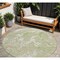 Homeroots 8' Artichoke Green And Ivory Round Abstract Washable Indoor Outdoor Area Rug 600062 - alternate 1