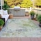 Homeroots 3' X 5' Linen Fern Green And Beige Abstract Washable Indoor Outdoor Area Rug 630795 - alternate 4