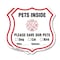 Signmission Pets Inside Shield Sign Alert Please Sav, 18 inch X 18 inch, Plastic Sign, 2PK SHI-P-2PACK-18-429 - alternate 1